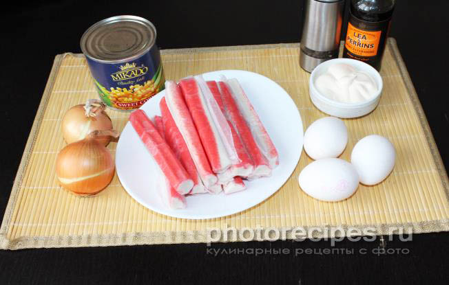 Салат с крабовыми палочками и кукурузой рецепт с фото