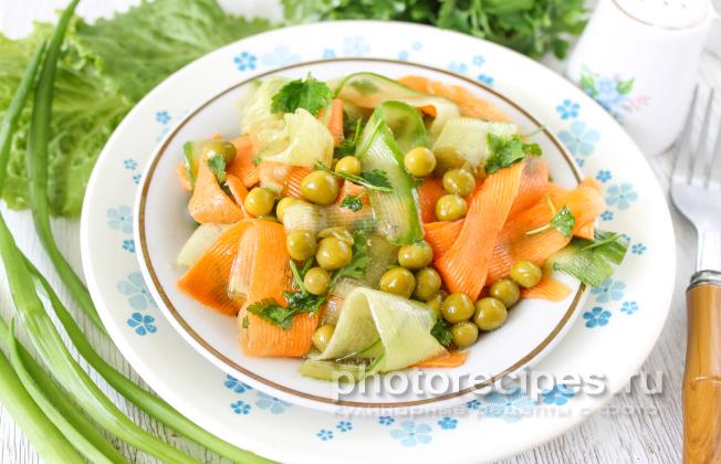 Салат с зеленым горошком рецепт с фото