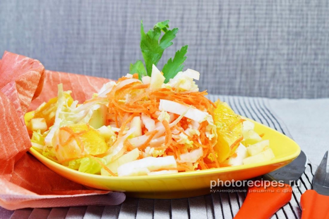 Фото салата с пекинской капустой и апельсином