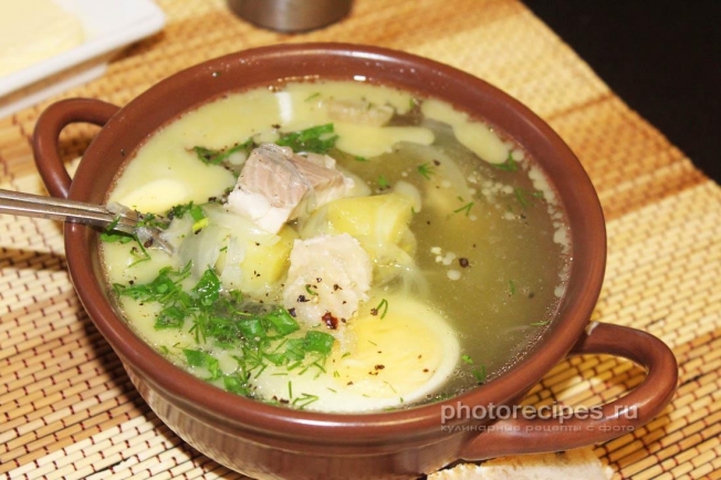 Фото рыбного супа из осетра с картошкой